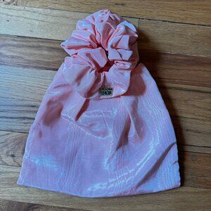 Room Shop peach satin moire scrunchie Chouchou bag UNWORN